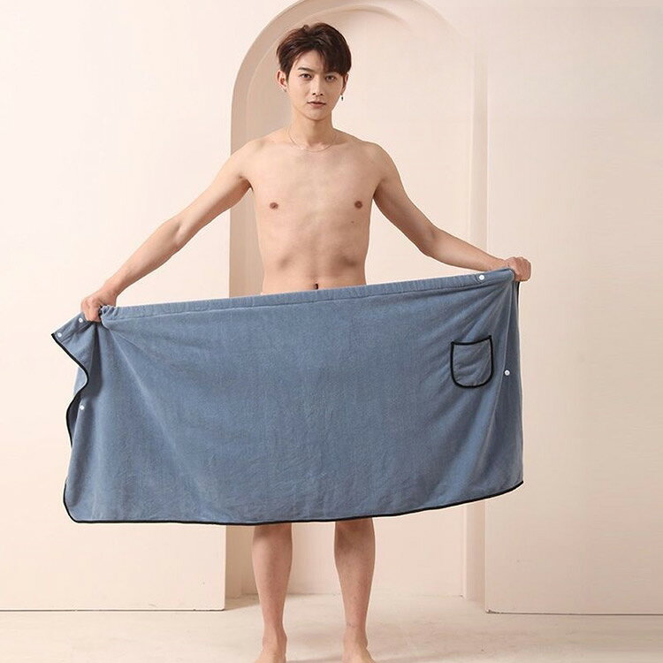 吸水 プールタオル ラップタオル メンズ 巻きタオル 大人 大人 ボタン付き 柔らか...