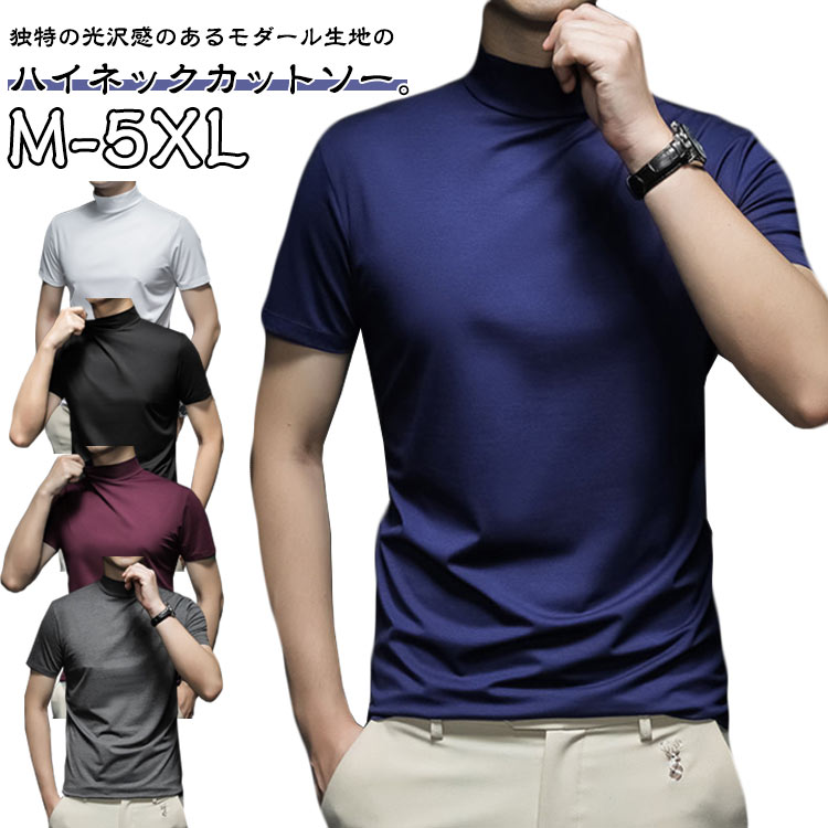 樂天商城 - 半袖 メンズ tシャツ 半袖 tシャツ 無地 ハイネック カットソー シンプル 夏 ゴルフウェア インナー カジュアル オフィス ビジネス ハイネック 普段着 お洒落 お出かけ 普段使い 紳士服