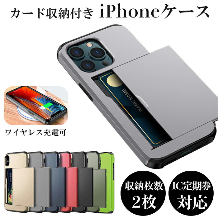 iPhone15 ケース 背面カード スライド式 iPhone15Pro iPhone15ProMax 15Plus iPhone14 iPhone14Pro ケース カード収納 耐衝撃 iPhone14ProMax iPhone13 iPhone12 iPhone 15 14 13 Pro Max 14Plus iPhone13Pro SE3 SE2 mini 11