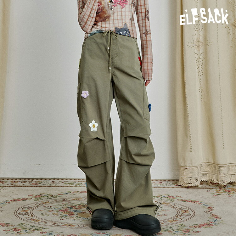 送料無料 ELFSACK ジーンズ デニムパンツ ジーパン ボトムス アメカジ 花柄 ワイドパンツ カーゴパンツ レディース エルフサック ギャル Y2K ブランド 秋 冬 きれいめ おしゃれ 可愛い カジュアル 体型カバー 30代 40代 50代 uvカット 韓国 ファッション 個性的 派手のサムネイル