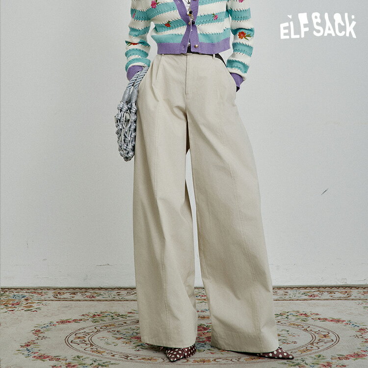 送料無料 ELFSACK パンツ ズボン ボトムス レトロ ワイドパンツ レディース エルフサック ギャル Y2K ブランド 秋 冬 きれいめ おしゃれ 可愛い カジュアル 体型カバー 30代 40代 50代 uvカット 韓国 ファッション 個性的 派手