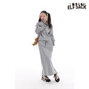 送料無料 ELFSACK ニットパーカー スカート 2点セット ミモレ丈 スポーツ チェック柄 切替 レディース エルフサック ギャル Y2K ブランド 秋 冬...