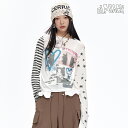 送料無料 ELFSACK Tシャツ トップス 猫柄 プリント 長袖 シースルー レディース エルフサック ギャル Y2K ブランド 秋 冬 きれいめ おしゃれ 可愛い カジュアル 体型カバー 30代 40代 50代 uvカット 韓国 ファッション 個性的 派手(4)