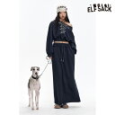 送料無料 ELFSACK オフショルダー パーカー スカート マキシ丈 2点セット ロゴ レディース エルフサック ギャル Y2K ブランド 秋 冬 きれいめ おしゃれ 可愛い カジュアル 体型カバー 30代 40代 50代 uvカット 韓国 ファッション 個性的 派手