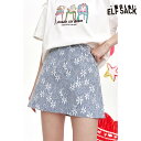 送料無料 ELFSACK スカート レース 花柄 デニム ショート丈 レディース エルフサック ストリート Y2K ブランド 春 夏 おしゃれ 可愛い カジュアル 体型カバー 30代 40代 50代 韓国 ファッション 個性的 派手(4)