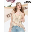 送料無料 ELFSACK キャミソール インナー 肌着 花柄 シフォン レディース エルフサック ストリート Y2K ブランド 春 夏 おしゃれ 可愛い カジュアル 体型カバー 30代 40代 50代 韓国 ファッション 個性的 派手(4)