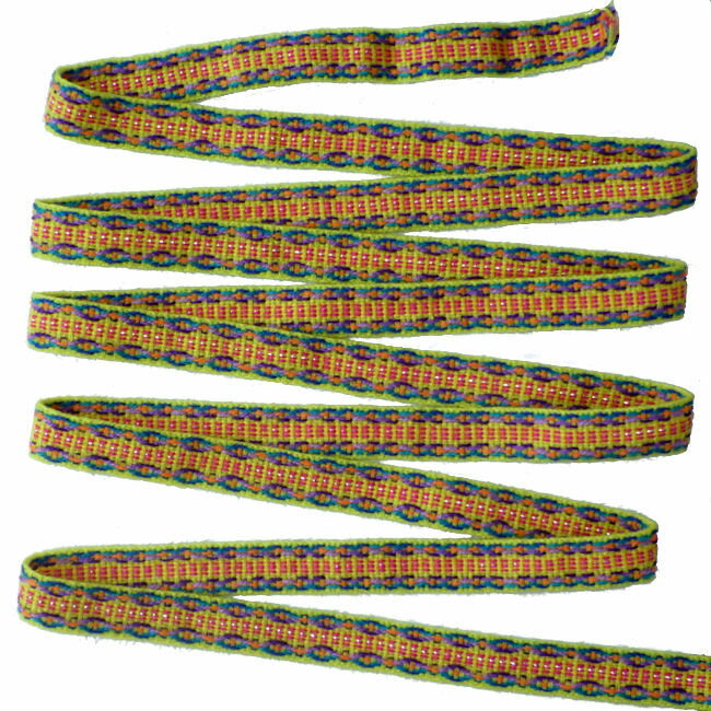 ペルー アンデス OT-022D 5m 幅1.5cm ワンカイヨ 民族織物 伝統織物 ひも 紐 テープ フォルクローレ衣装 フォルクローレ音楽 手芸