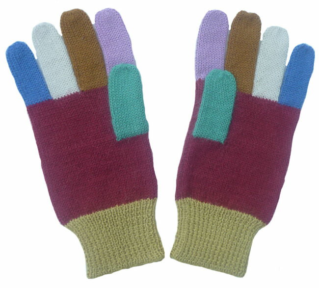 アルパカ100％ 手袋 ALA-069D アンデス カラフル柄 ソフト 暖かい 女性用 マルチカラー フォルクローレ インカ