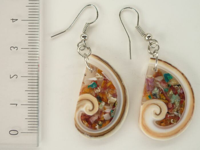 ペルー アンデス 天然石 貝 可愛い ピアス インカ 綺麗 PI-008-09