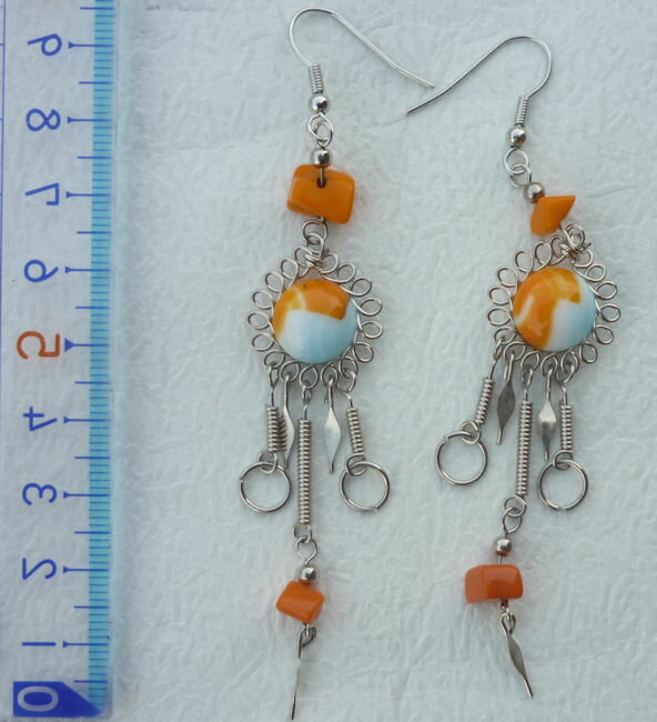 ペルー アンデス PI-012-01 クスコ ガラス ガラス玉 カラフル ピアス インカ 綺麗 可愛い フォルクローレ衣装 フォルクローレ音楽