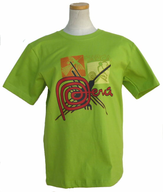 Rakuten - Tシャツ 綿100％ TC-210-03 ナスカ地上絵 アンデス インカ インディオ アルパカ ナスカ 鳥 綺麗 可愛い ペルー フォルクローレ アルパカ