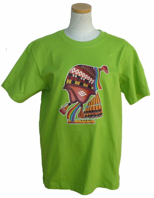 Rakuten - Tシャツ 綿100％ TC-230-03 ナスカ地上絵 アンデス インカ インディオ アルパカ ナスカ 鳥 綺麗 可愛い ペルー フォルクローレ アルパカ