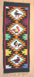 草木染め等　壁掛け　手織り 民族織物 テーブルクロス　アンデス手織り ペルー　T-04