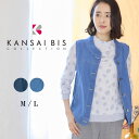 【2025春夏新作】 KANSAI BIS カンサイビス ビースティ デニムベスト レディース ジレ ベスト ジーンズベスト デニムベスト 前開き デニムジレ ライトアウター 体型カバー はおり 羽織り レイヤード カジュアル 60代 70代 大人 M L サイズ 春 夏 elife イーライフ(4)