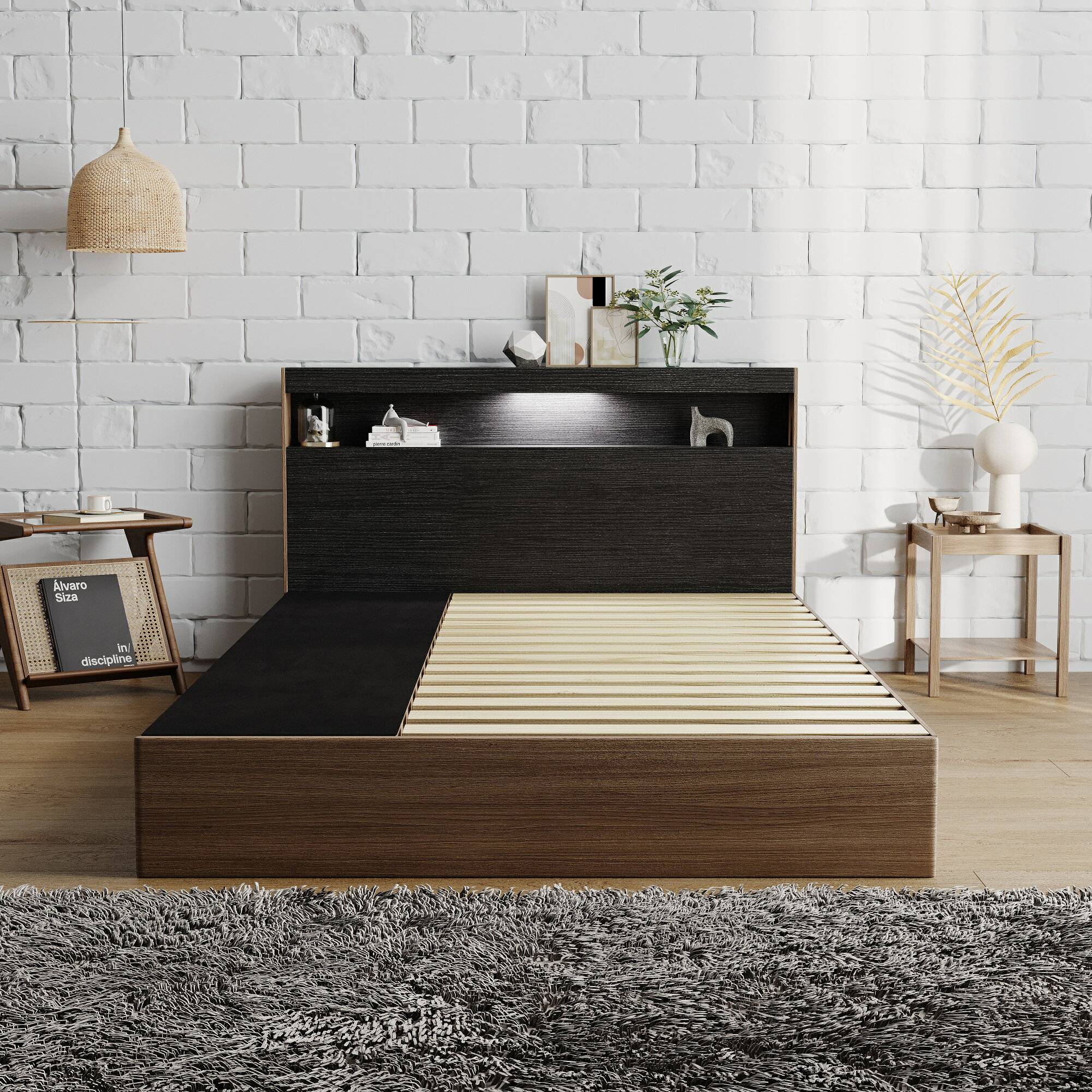 【Olyzion】ベット ベットフレーム 収納付き シングルベット セミダブルベット コンセント付き USBポート付き 引き出し付き 収納ベッド 木製ベッド ブラック ナチュラル 北欧