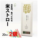 【2箱セット】米ストロー20本入 日本初！食べられるストロー 完全植物由来 SDGs 脱プラ ゴミ削減 飲食店 カフェ アウトドア カラフル 老若男女 映え ポスト投函