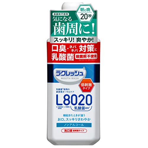 ノンアルコールジェクス ラクレッシュ マウスウォッシュ L8020乳酸菌 450mL アップルミント風味 殺菌剤を使用しない 低刺激 じっくりすすぐ 朝の息スッキリ 口内洗浄液 洗口液