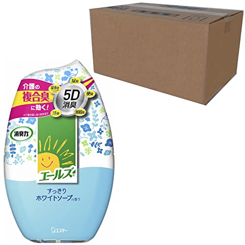 エールズ 消臭力 介護用消臭剤 [介護施設に ケース販売] 介護用 置き型 すっきりホワイトソープ 400ml×..