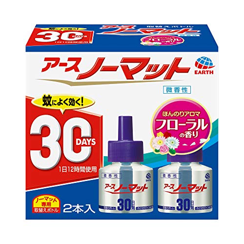 アースノーマット 30日用 (フローラルの香り) 微香性 [4.5-12畳用 取替ボトル2本入] つめかえ 蚊取り 虫よけ 防除用医薬部外品 (アース製薬)