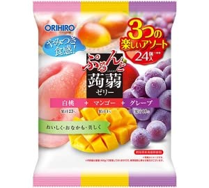 ぷるんと蒟蒻ゼリーパウチ 白桃＋マンゴー＋グレープ24個入（6袋セット）