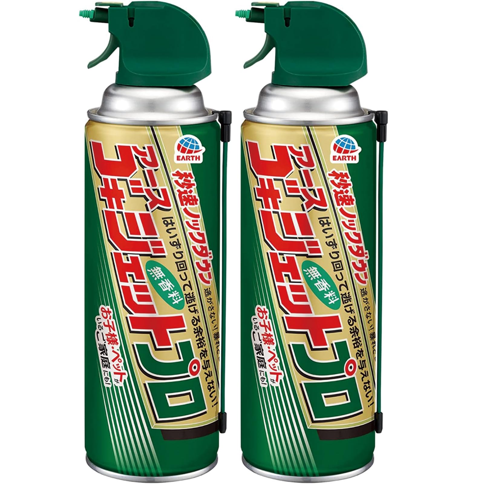 防除用医薬部外品 ゴキジェットプロ ゴキブリ用 殺虫スプレー [450ml×2本パック] 家具の裏側・洗濯機の下のすき間 などに潜むゴキブリを速効退治 (アース製薬)のサムネイル