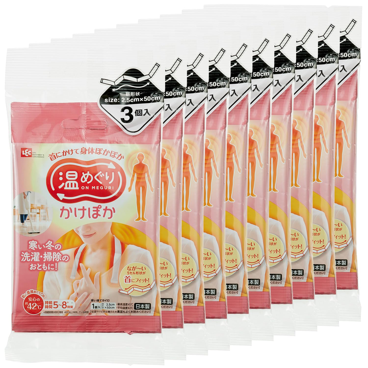 レック 温めぐり かけぽか 首にかける 使い捨てカイロ (30個入) 日本製