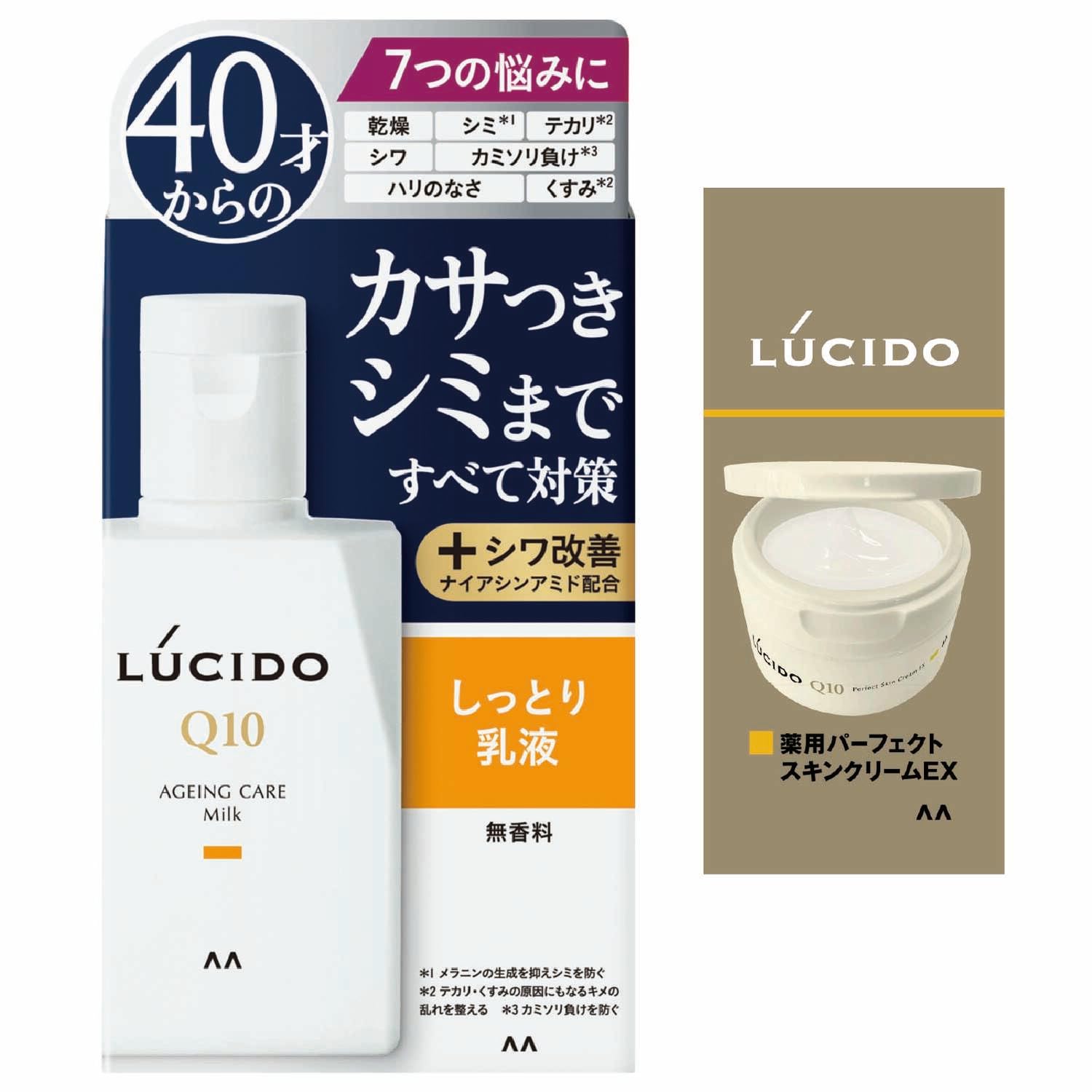 LUCIDO(ルシード) 医薬部外品薬用 トータルケア乳液 メンズ スキンケア 保湿 無香料 セット 100ml+サンプル(乳液2ml)