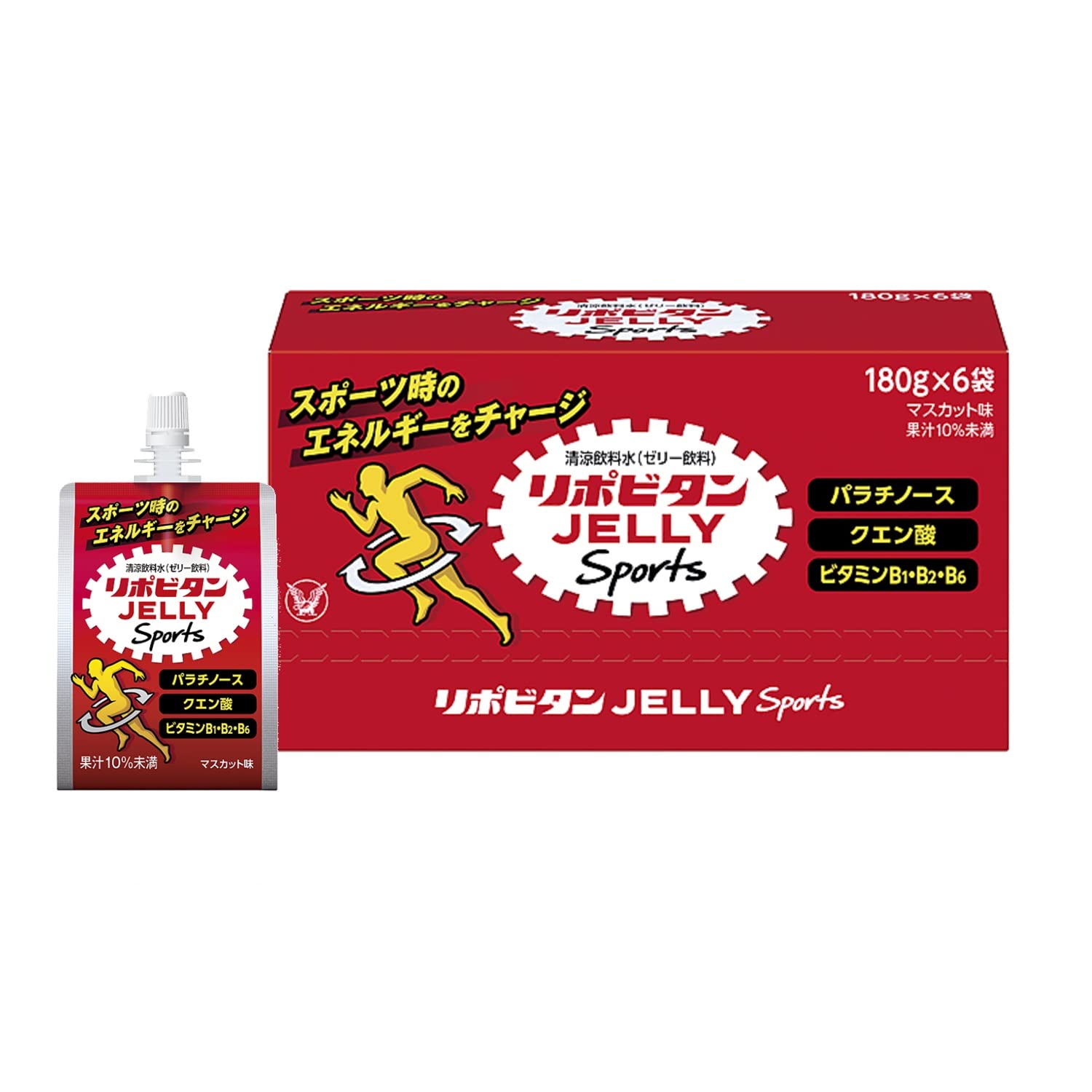 リポビタンゼリーSports 180g×6個 熱中症対策 あらゆるスポーツのエネルギー補給に マルチカーボ組成