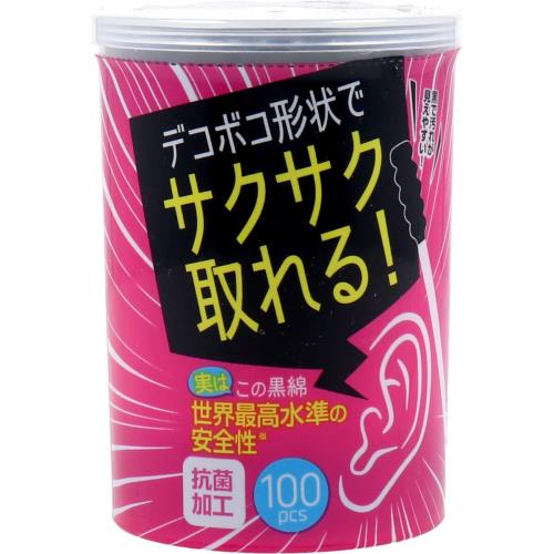 平和メディク ライフ サクサク取れる 黒綿棒 100本入
