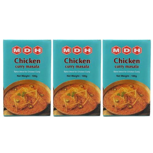 MDH - 香辛料・ミックススパイス 日本語レシピ付き (チキンカレー, 3個セット)