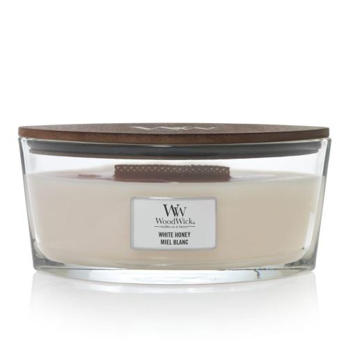 WoodWick ウッドウィック HEARTHWICK ハースウィック Lサイズ ホワイトハニー WHITE HONEY アロマキャンドル[並行輸入]