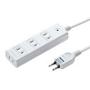 サンワサプライ(Sanwa Supply) 電源タップ 4個口 2P 2m 雷ガード・ホコリ防止シャッター・裏面マグネット付き 配線しやすいスイングプラグ ホワイト TAP-SP2114MG-2WN