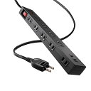 サンワサプライ(Sanwa Supply) 電源タップ 10個口・2P (3m) たくさん挿せるレイアウト 雷ガード マグネット ほこりシャッター 一括集中スイッチ スイングプラグ ブラック TAP-SP2110N-3BK