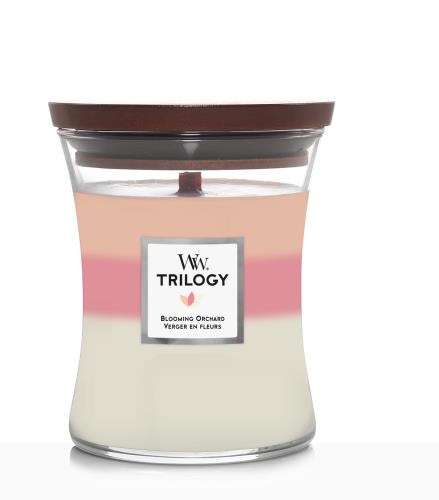 WoodWick ウッドウィック TRILOGY JARS トリロジージャー Mサイズ BLOOMING ORCHARD ブルーミング オーチャード アロマキャンドル[並行輸入]