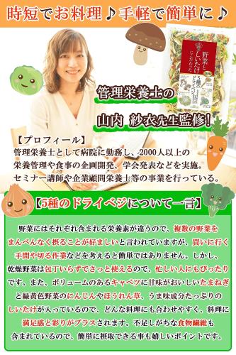 管理栄養士監修 国産 乾燥野菜 九州の野菜としいたけにこだわった 5種のドライベジ 50g×2個セット（計100g）原木しいたけ キャベツ 人参 ほうれん草 玉ねぎ 保存食 ・