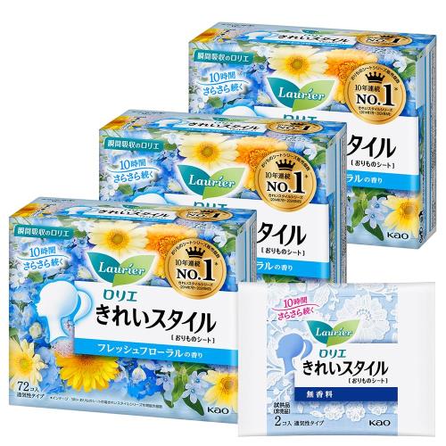 ロリエ きれいスタイル フレッシュフローラルの香り 72コ入×3個セット(216個)+おまけ付き
