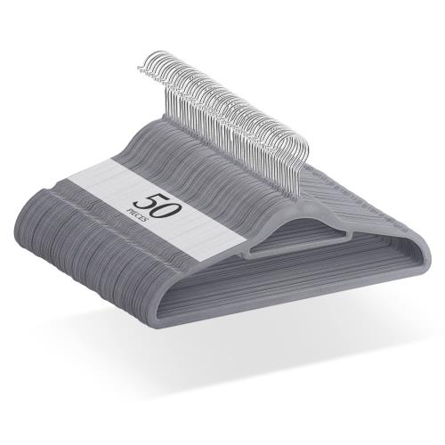 チチロバ(TITIROBA) ハンガー すべらない かたくずれ防止 ベルベット製 50本組 グレー 22AB035