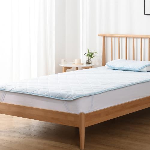 クモリ(Kumori) ひんやり 敷きパッド 接触冷感 ベッドパッド 速乾タイプ 冷感 マット シーツ 夏用 クールパッド 洗える 敷パッド 抗菌・防臭・防ダニ (シングル・100X200cm ブルー)
