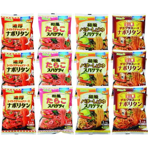 楽天eli-mino ゆらぎ薬局五木食品 タカモリスパゲティ全4種×各3個食べ比べセット（濃厚ナポリタン/和風たらこ/デミグラス/和風バター 計12個）（セット商品）（電子レンジ調理可能） バッグ