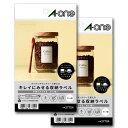 エーワン キレイにみせる収納ラベル 水に強い マット紙 はがきサイズ 4面 5シート 2個セット 27704-2P 白