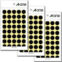 エーワン COLOR_NAMEラベル 黒 丸型 15mm 14シート 3個セット 07029-3P