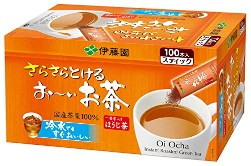 内容量:0.8g×100本 容器:インスタントティー (スティックタイプ) 原材料:茶(ほうじ茶(番茶・一番茶))(日本)、デキストリン/ビタミンC 栄養成分(1本(0.8g)当たり):エネルギー 3kcal、たんぱく質 0.02g、脂質 0g、炭水化物 0.7g、食塩相当量 0.004g