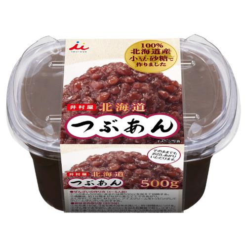 井村屋 北海道つぶあん 500g×6個 カップ フタ付き あんこ