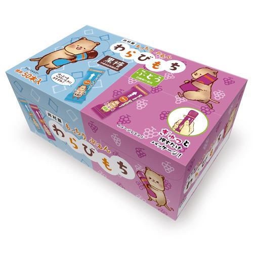 井村屋 もっちりぷるんわらびもち黒糖・ぶどう アソート（50本入） スティックタイプ置き菓子オフィス..