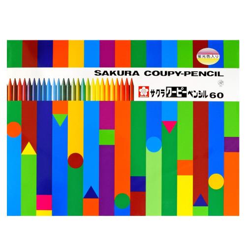 セット色60色セット 特長1折れにくい、消しやすい、削れる／軸全体が芯の色鉛筆（芯の容量：従来の色鉛筆の約4倍） 特長2色鉛筆の書きやすさとクレヨンの持つ発色を生かした新しいタイプの色鉛筆 付属クーピー消しゴム・クーピー削り器付き 単品サイズΦ8×119mm／本 ケースサイズ284×375×15mm