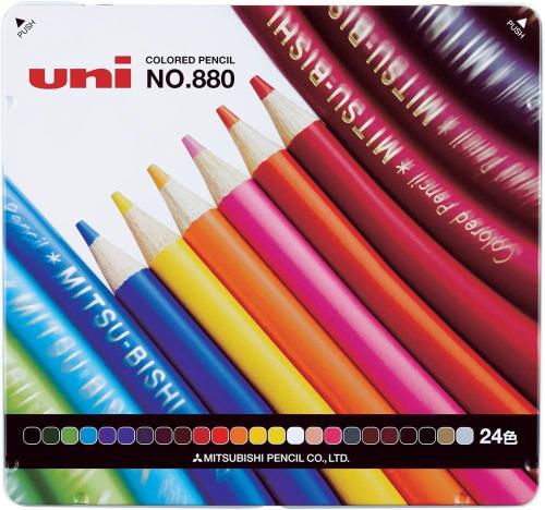 三菱鉛筆 色鉛筆 880 小学生 24色 K88024CP elimino-10135201 eli-mino ゆらぎ薬局 パッケージ画像