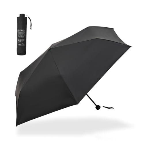 -19.7℃ プロテクトユー (05ブラック) 折りたたみ 日傘 メンズ 男女兼用 完全遮光 UVカット率99.9% 5層コーティング 紫外線対策・日焼け対策 レディース 軽量 晴雨兼用 上昇温度-19.7度 かわいい おしゃれ 持ち運び便利