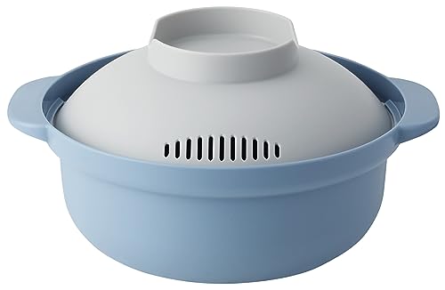 アンドエヌイー(NE) らくチン! レンジ鍋 レコポ recopo ブルー 1.5L 日本製 一人用 レシピ付き 小型 軽..