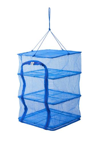 アサヒ興洋 ポリエチレン 干しかご 3段 ブルー M 野菜 梅干し 干物 乾燥 折りたたみ 干し網 ドライネッ..