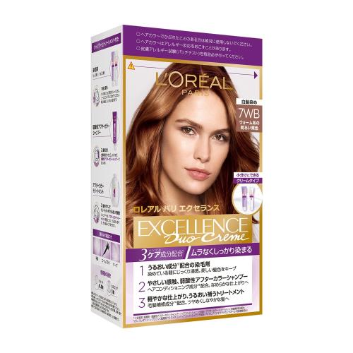 L'Oreal Paris(ロレアルパリ) エクセランス R クリームタイプ 白髪染め ヘアカラー 7WB ウォ―ム系の明るい栗色 医薬部外品